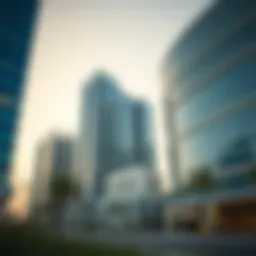 Modern architectural design of Al Jaddaf Avenue