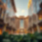 Architectural view of Al Manara Center showcasing its unique design