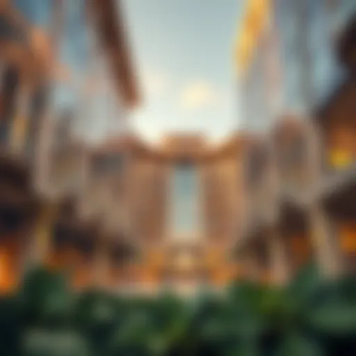 Architectural view of Al Manara Center showcasing its unique design