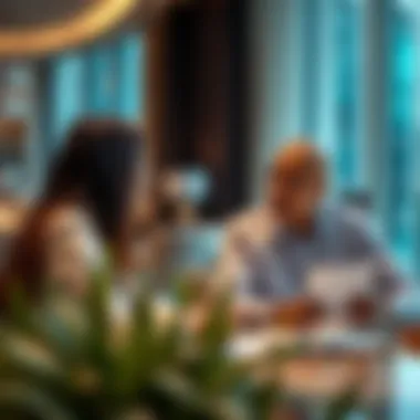 Real estate agent discussing options with a client