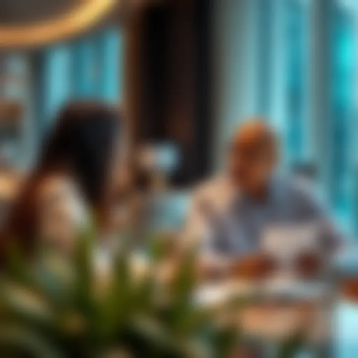 Real estate agent discussing options with a client