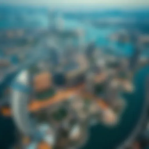 Aerial view of Dubai skyline showcasing luxury real estate developments