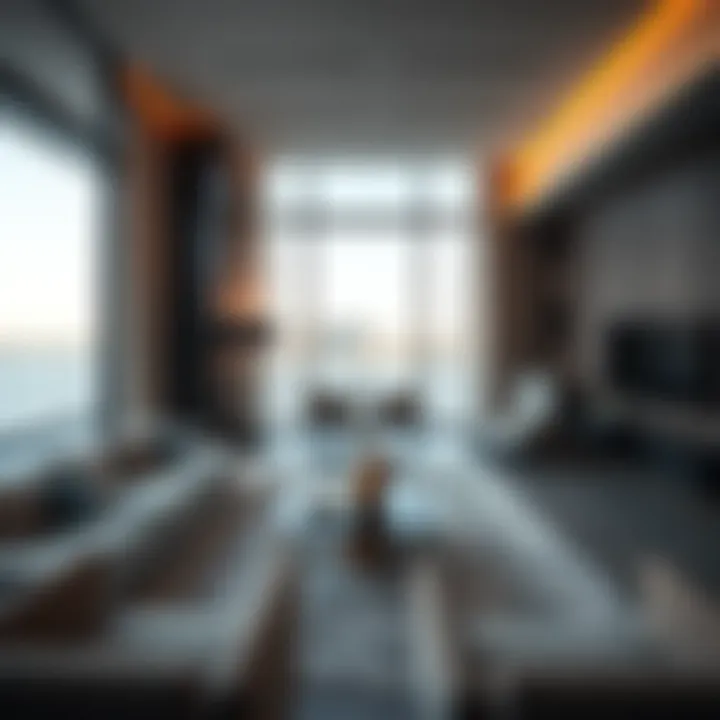 Modern Interiors at Beach Rotana Residence Stylish living space within Beach Rotana Residence highlighting modern interiors