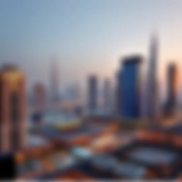 A panoramic view of Benghatti's flagship project against the Dubai skyline