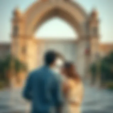 Exploring Dubai's Cultural Heritage Together Couple enjoying a cultural landmark in Dubai