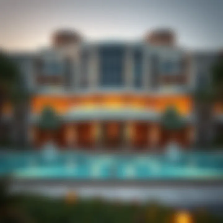 Luxurious exterior view of Bulgari Residence Dubai showcasing its stunning architecture