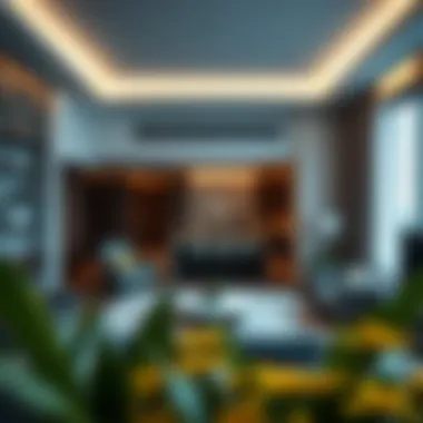 Luxury interiors of a residential unit in C2 Bateen Tower highlighting modern amenities