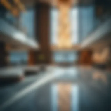 Interior lobby of Almas Tower showcasing modern design