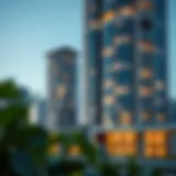 Exterior view of DAMAC Elegance Tower showcasing modern architecture