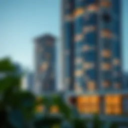 Exterior view of DAMAC Elegance Tower showcasing modern architecture