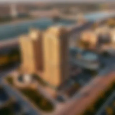 Aerial View of Damac Westside A stunning aerial view of Damac Westside showcasing its architectural design.