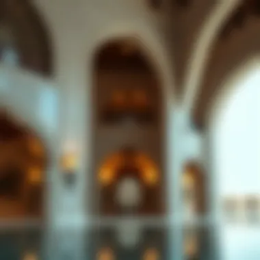 Close-up of unique architectural features of Dar Al Riffa reflecting cultural influences