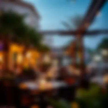 Vibrant outdoor dining space with ambiance