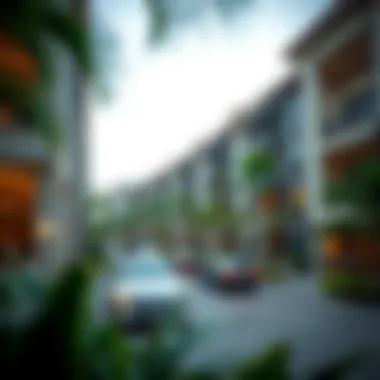 Architectural details of residential buildings in Discovery Gardens