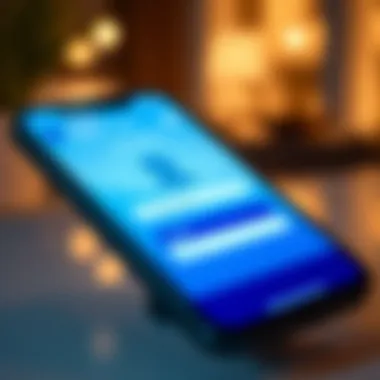 A close-up view of a smartphone displaying the residency visa download app