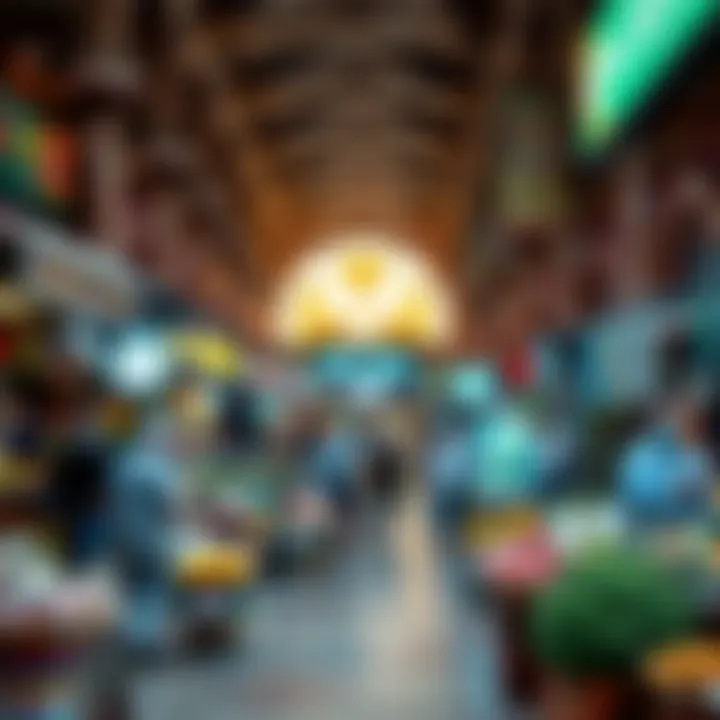 A vibrant market scene highlighting local commerce within Du City Center