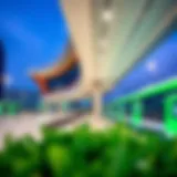 A panoramic view of a Dubai Metro Green Line station showcasing modern architecture