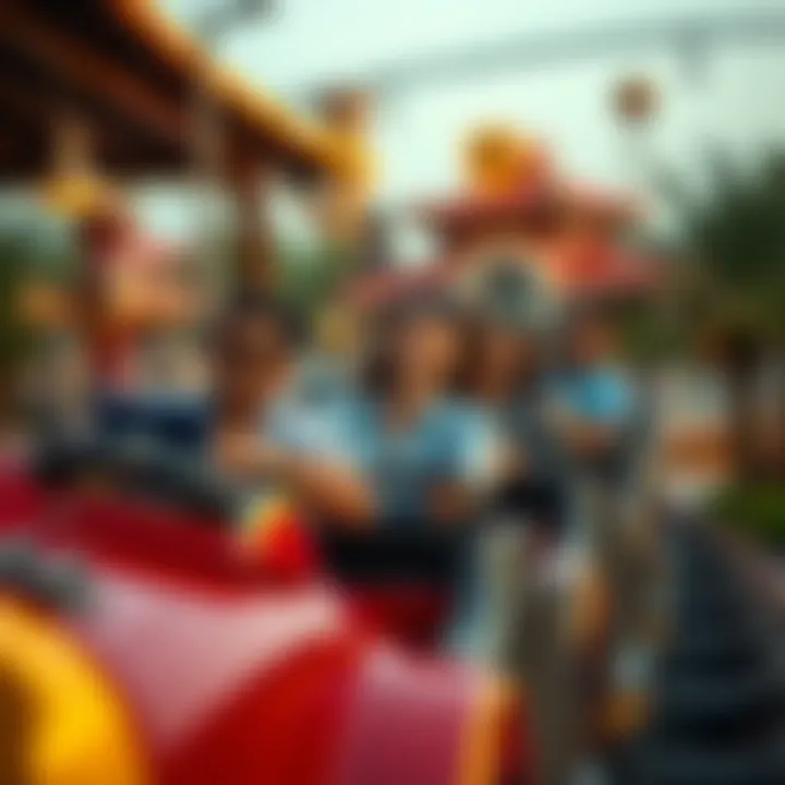 Visitors enjoying a thrilling ride at one of the theme parks