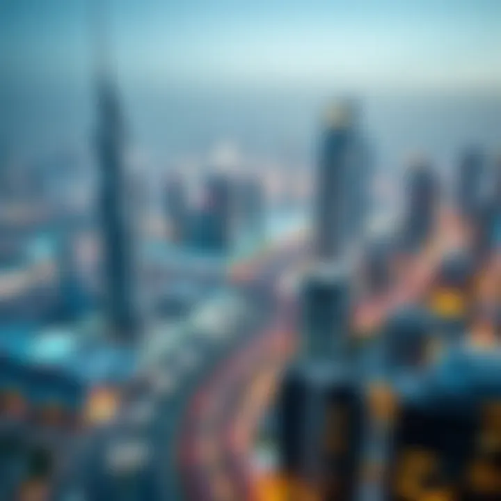 Overview of Dubai's skyline with emphasis on smart city initiatives