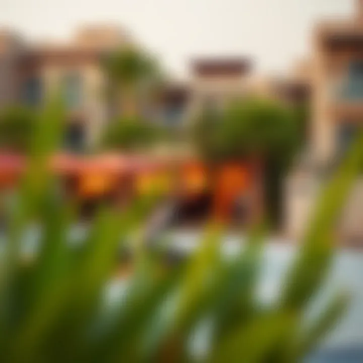 Vibrant neighborhood scene highlighting lifestyle amenities