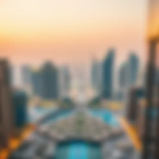 Stunning skyline view showcasing Act One and Act Two in Downtown Dubai