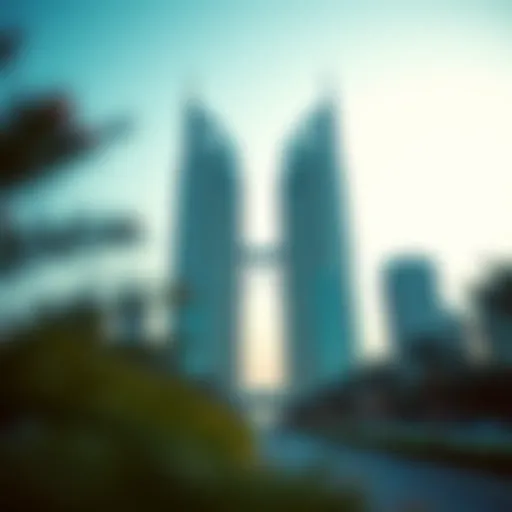 Stunning view of Al Barsha Twin Towers showcasing modern architectural design