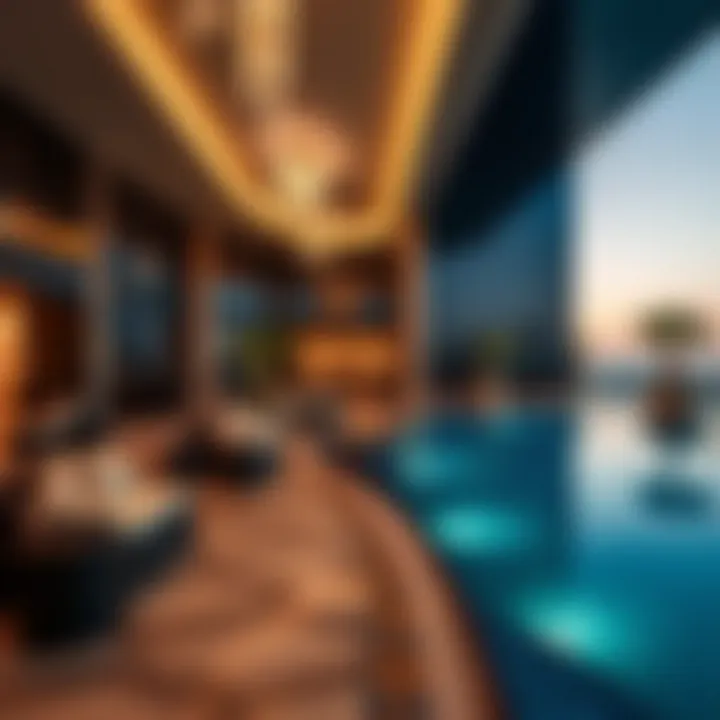 Indulgent Amenities at Al Fahad Tower 2 Luxurious amenities of Al Fahad Tower 2 including pool and lounge areas