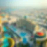 Aerial view showcasing the impressive architecture of الفرسان مول