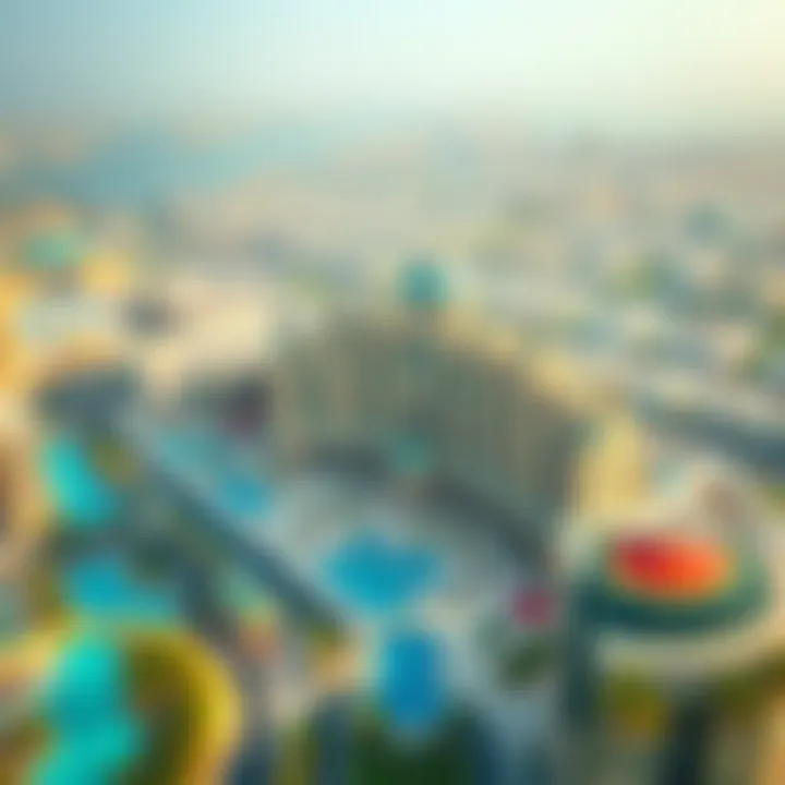 Aerial view showcasing the impressive architecture of الفرسان مول