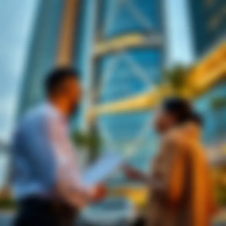 Investment Analysis at Al Hilal Building Investors analyzing potential in front of Al Hilal Building