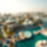 Stunning aerial view of Dreamland Dubai showcasing its innovative architecture