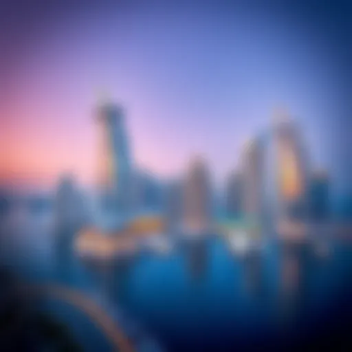 Panoramic view of Dubai Marina showcasing luxurious skyscrapers