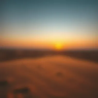 Stunning sunset view over the Dubai desert landscape