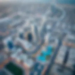Aerial view of Dubai South showcasing modern architecture and urban landscape