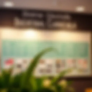 Diverse curriculum offerings displayed on a board