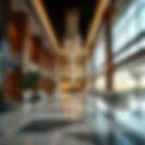 Luxurious hotel lobby showcasing modern design