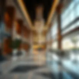 Luxurious hotel lobby showcasing modern design
