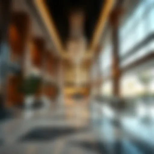 Luxurious hotel lobby showcasing modern design