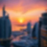 A serene sunset view over the Dubai Marina, perfect for romantic moments.