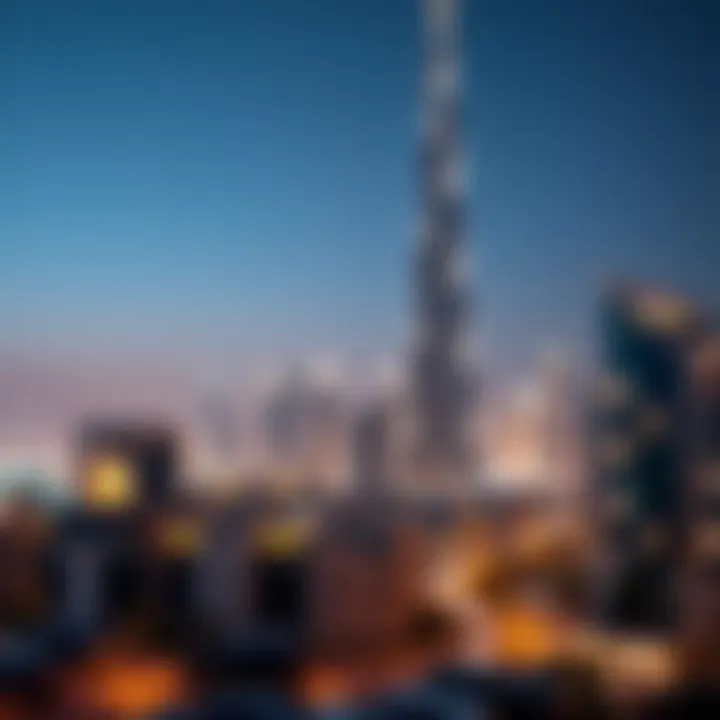 Dubai's Iconic Skyline and Real Estate A stunning view of Dubai's skyline showcasing luxurious properties