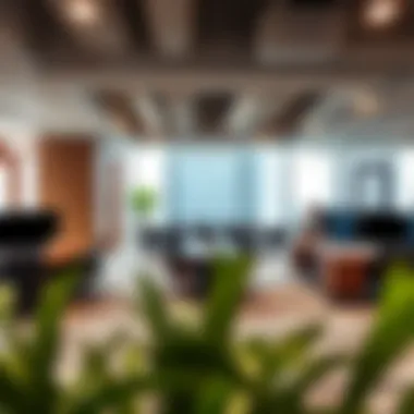 Innovative Workspace Design Interior layout of a collaborative workspace in IT Plaza
