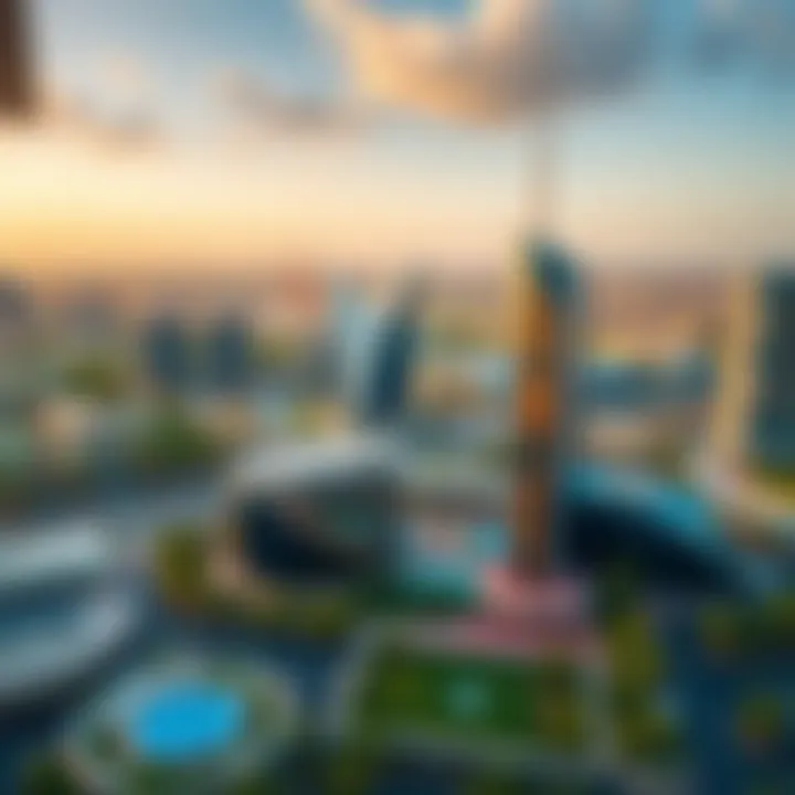 Panoramic view of Dubai Silicon Oasis surrounding IT Plaza