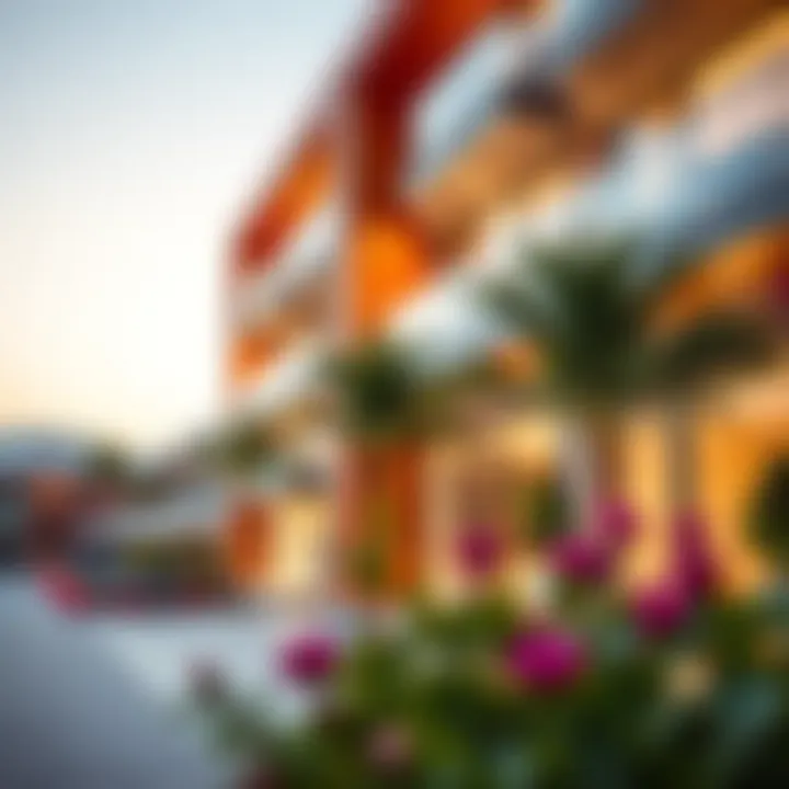 A stunning exterior view of a modern liv residence in Dubai showcasing vibrant architecture.