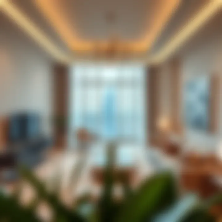 An elegantly designed living space with contemporary furnishings and artistic decor.