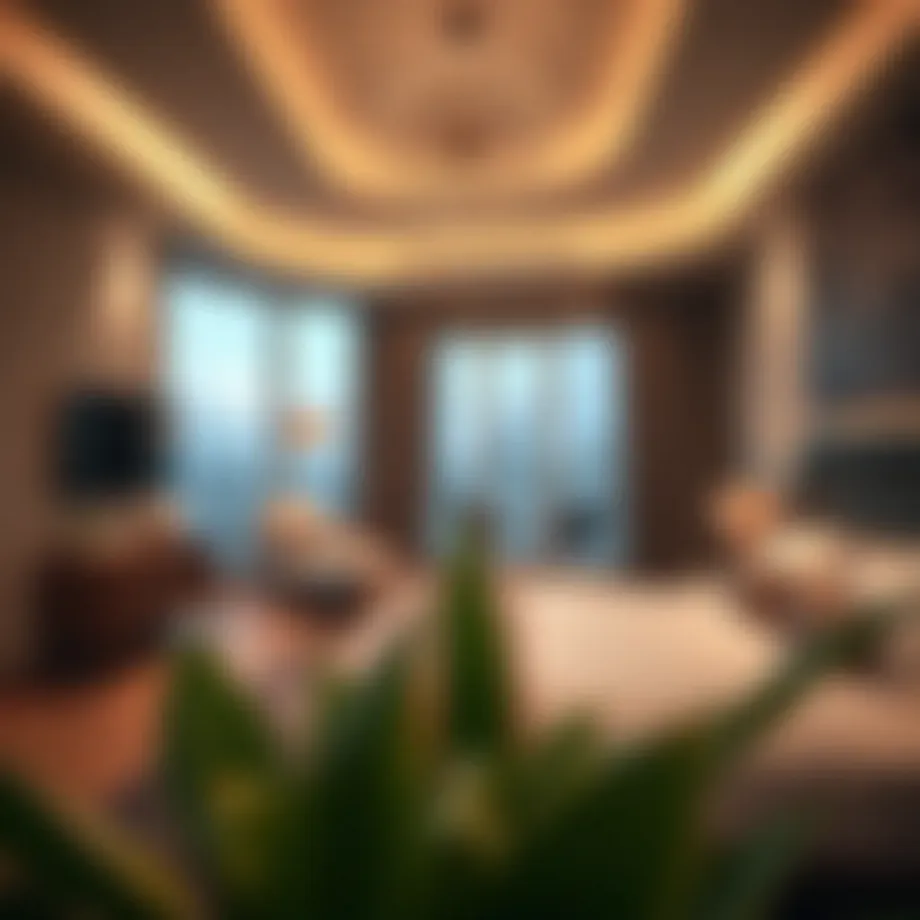 Luxurious room interior showcasing modern amenities