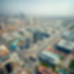 Aerial view showcasing the vibrant layout of Motor City Dubai