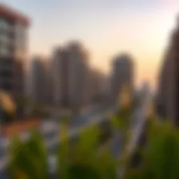 Scenic view of Al Nahda showcasing modern apartment buildings