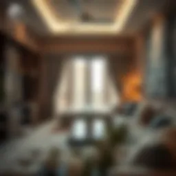 Room interior design showcasing cozy living space in Abu Shagara