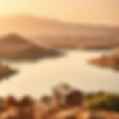 The serene atmosphere of Al Qudra Lakes surrounded by desert landscape