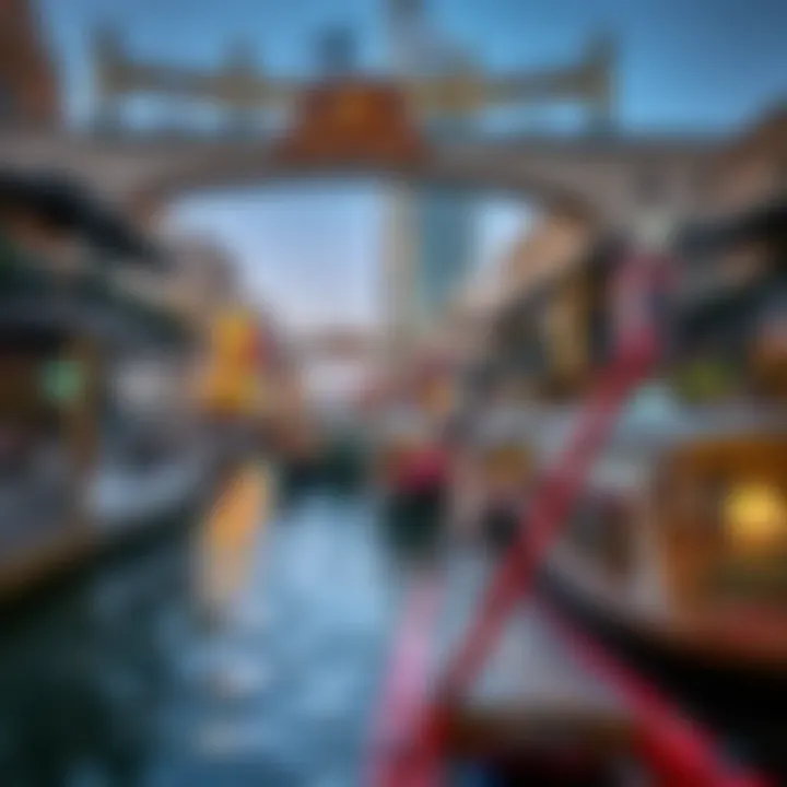 The vibrant atmosphere of the Dubai Creek with traditional abras